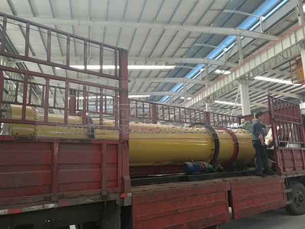  驻马店西平县1米×6米的猪粪烘干机发货现场